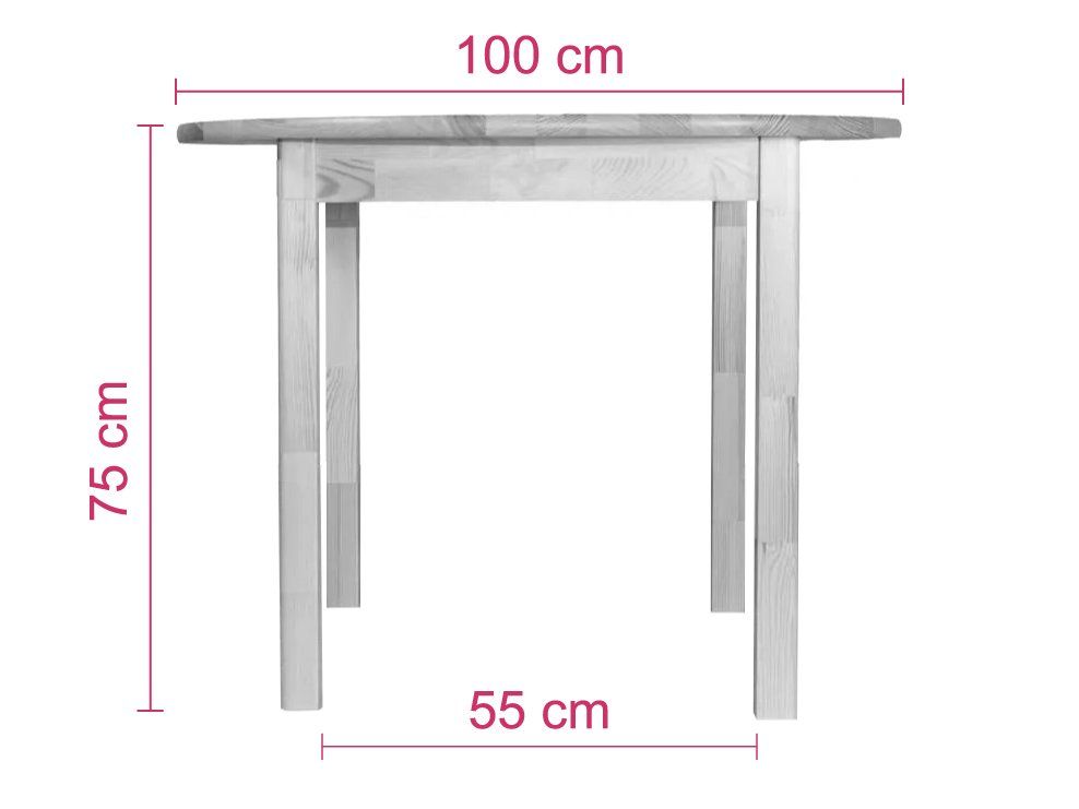 Tische: Table ronde en bois massif Ø 100 cm – neuve – Neu (gemäss Beschreibung) aus St-Aubin-Sauges von sanjha6723 4