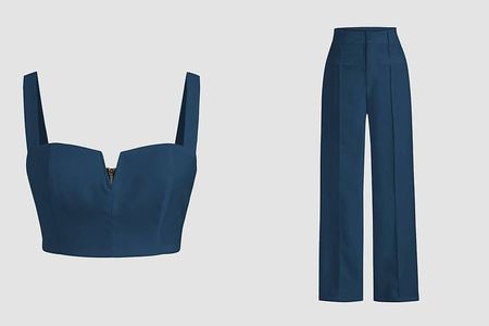 Zweiteiler Crop Top & High Waist Hose