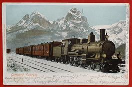 Gotthard-Express 1903 - Interlaken nach England, Frankatur !