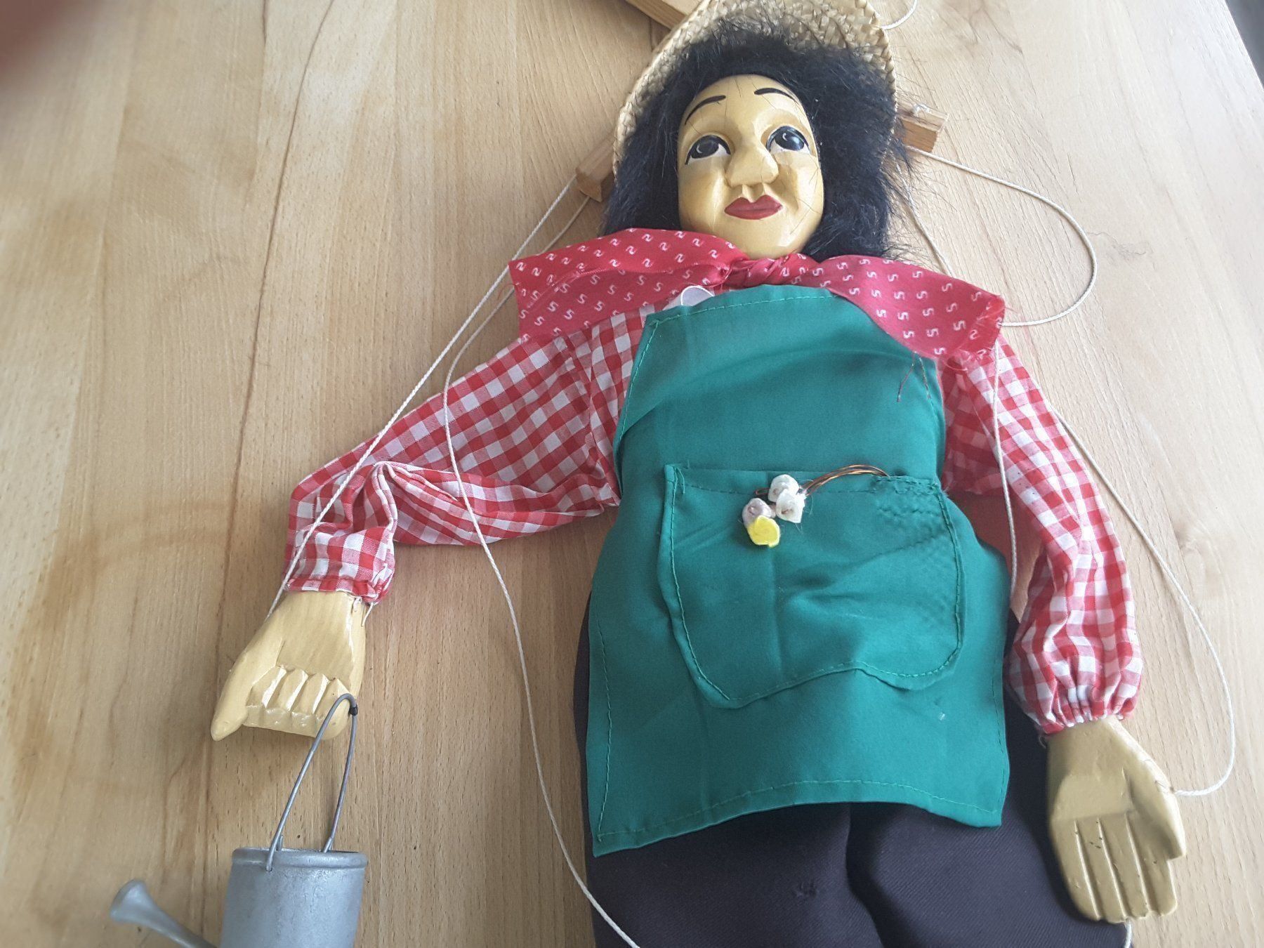 Bambole: Antike Holzmarionette Gärtnersfrau 45 cm – Usato da Reichenburg venduto da Pipo-67 1