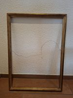 Alter Bilderrahmen Holz bronzefarben mit Patina 55x75