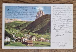 St.Ulrich Grödental 1905, CH-Briefmarke n. Kaltbrunn