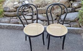 2 Stk. Thonet Stühle, Bugholz Klassiker, Wiener Geflecht