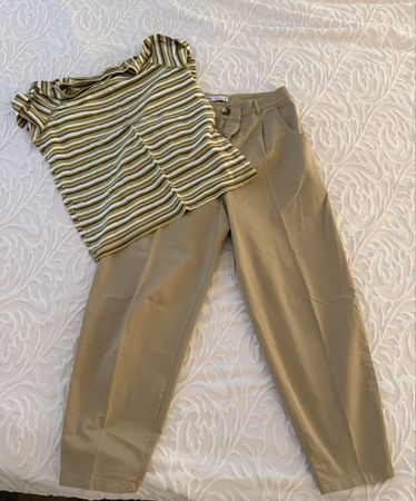 Zara Set Hose beige Grösse 36 und Shirt gestreift Moi