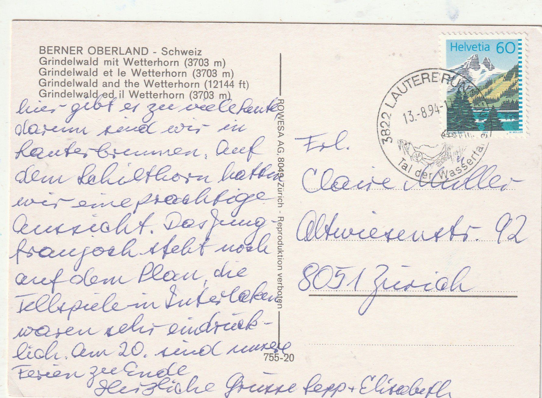 Cartes postales: Berner Oberland - Bahn – D'occasion à Lumbrein par made02 1