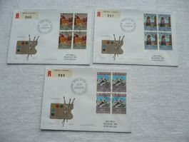 1975 3 FDC Europamarken 4er-Blocks SBK 565 - 567