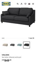 IKEA VINLIDEN 3er-Sofa Hillared anthrazit 