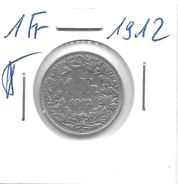 Tutti le monete: Monnaie Suisse: 1 Fr 1912 – Usato da Muraz (Collombey) venduto da Resine