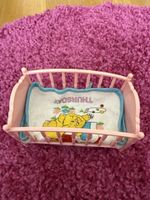 Puppenbettli, rosa, mit Kissen - Vintage Spielzeug Bettli