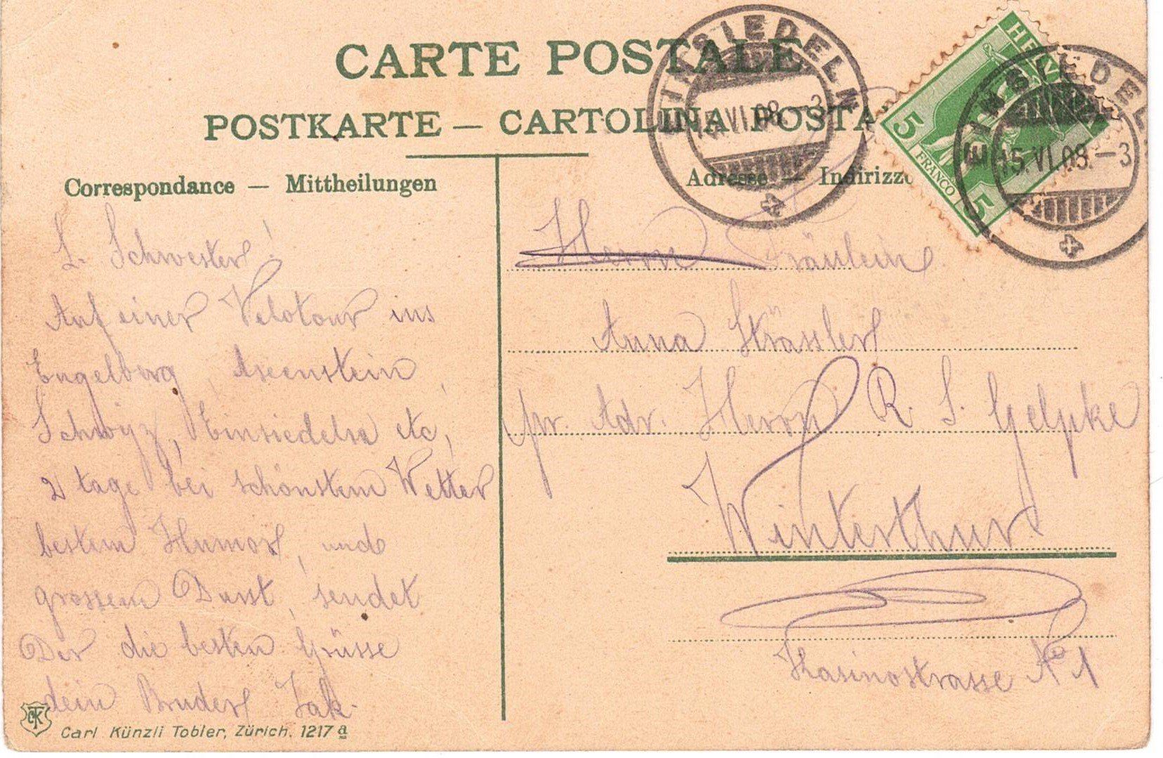 Cartoline postali: 1908 Einsiedeln, Klosterkirche – Usato da Kreuzlingen venduto da Koi4 1