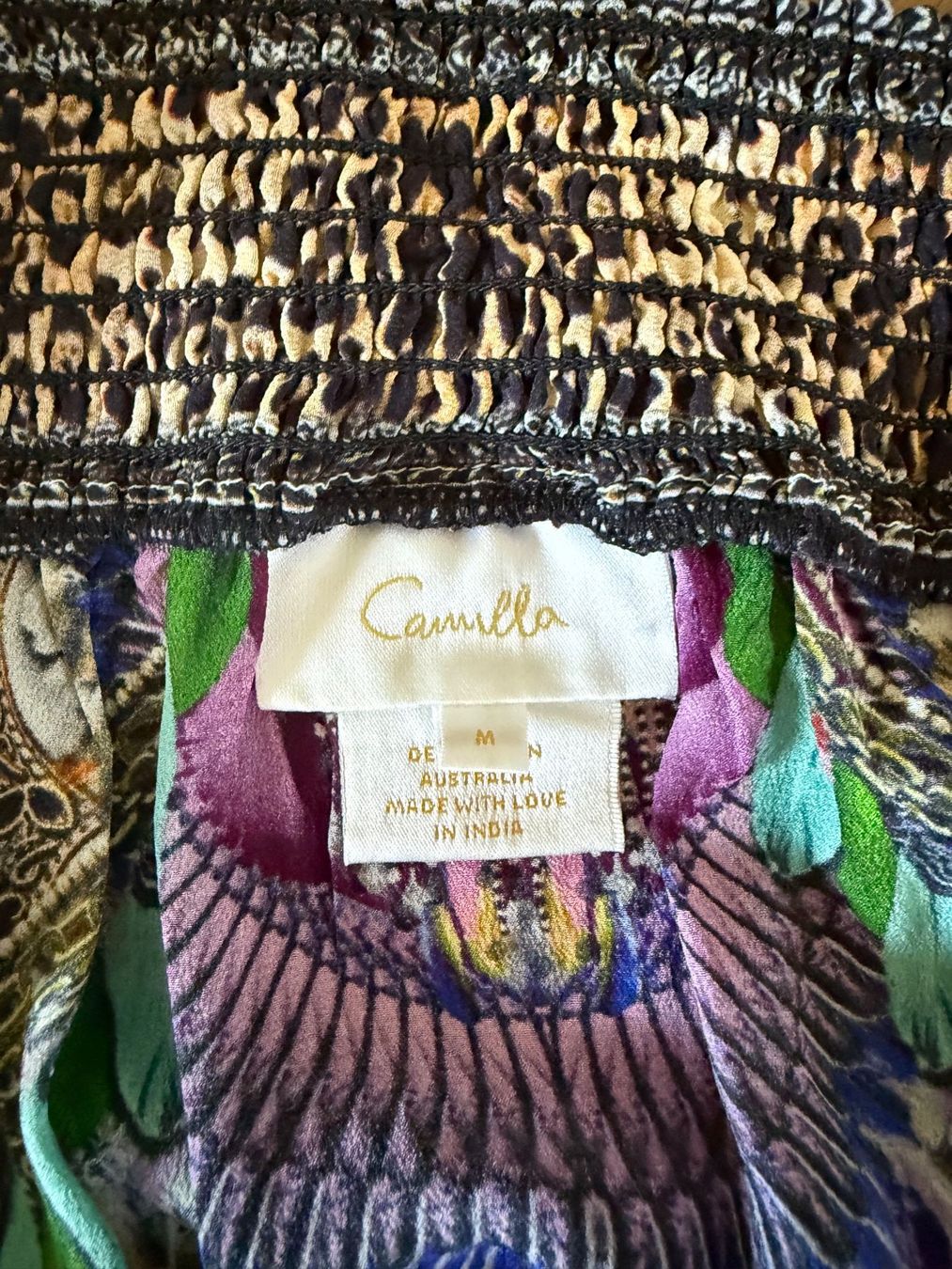 Vestiti: Camilla Off-Shoulder Seidenkleid, Gr. M, bunt gemustert – Nuovo (secondo la descrizione) da Horgen venduto da tsp_qr5b 1