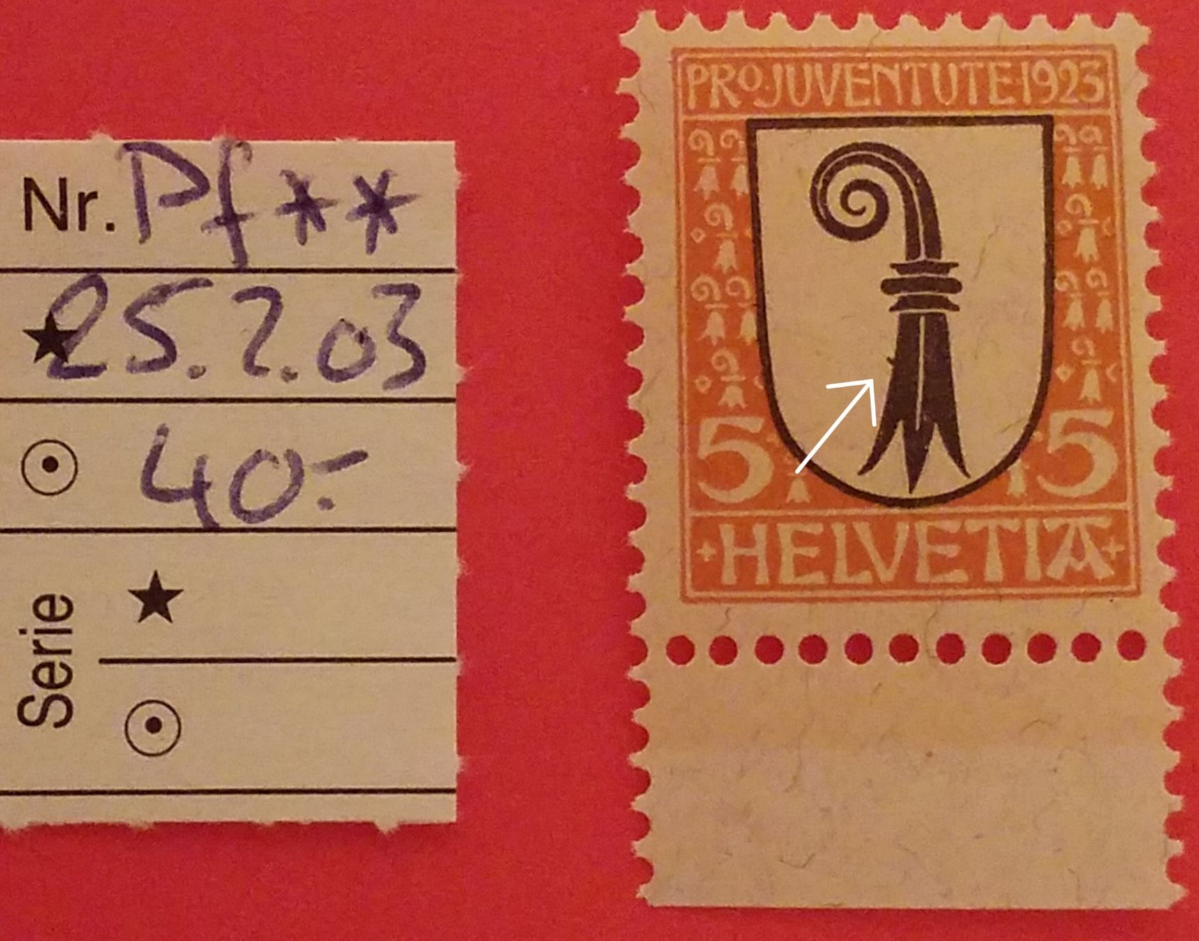 Tutti i francobolli: BE39) J25.2.03, Abart postfrisch Kt. 40.-+ – Nuovo (secondo la descrizione) da Baden venduto da Eggi