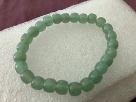Schönes natürliches grünes Armband mit Glasperlen, dehnbar,