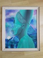 Bild, Oel auf Leinwand Pharao Ramses II mit Pyramide