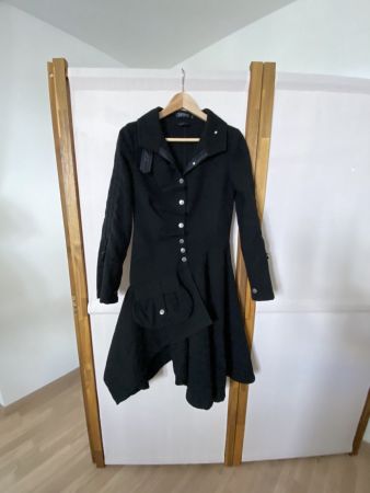 Herbst-Trenchcoat schwarz / Übergangsmantel "JUMPO" Gr. S