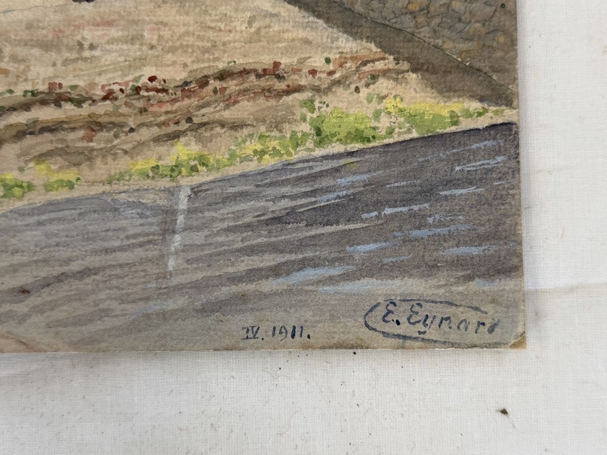 Tableaux: Ensemble 5 aquarelles et 2 esquisses bateaux E. Eynard 1911  – D'occasion à montreux par Always-Good 2