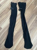 Schwarze Overknees mit Schleife, Grösse 36-38, Top Zustand