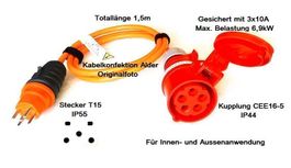 3m Stromadapter T15 IP55 auf CEE16-5 gesichert
