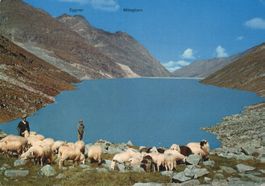 Originale Vintage Postkarte Mattmarksee Saastal 1971