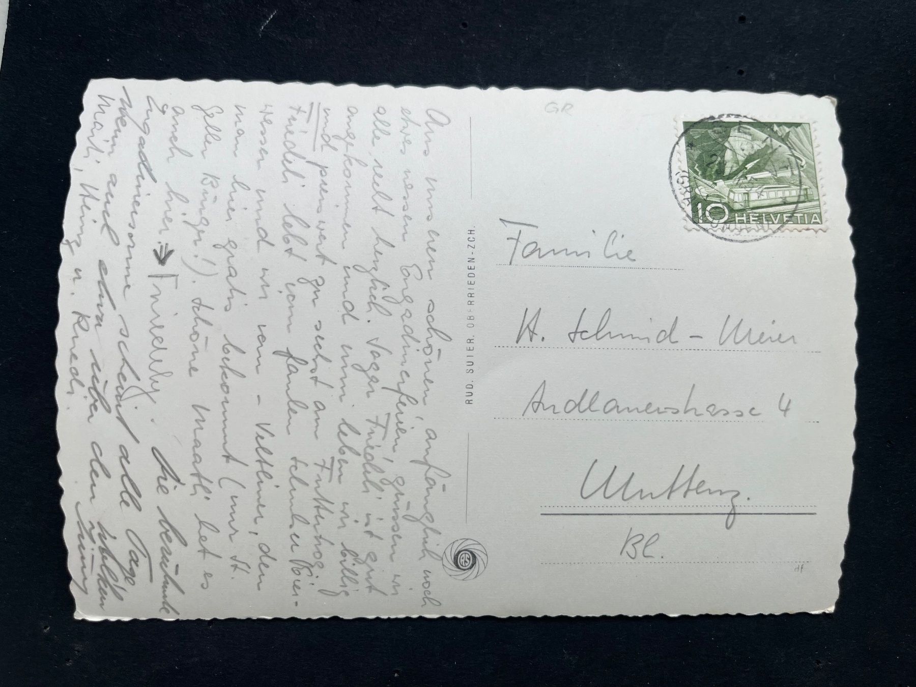Cartoline postali: Chamanna San Peder (Sent) ca. 1950 – Usato da Ostermundigen venduto da DaxKarten-75 1