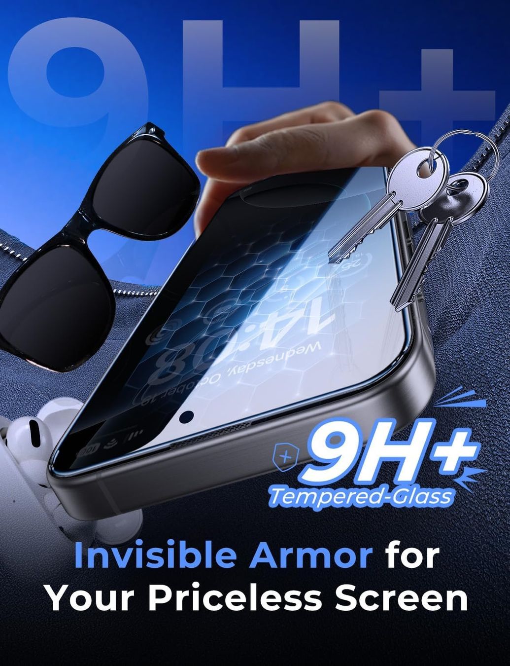 Apple Cover & Protezioni schermo: MAGIC JOHN Easy-Install Schutzfolie iPhone 16 Pro – Nuovo e nell'imballaggio originale da Meilen venduto da Zen25 1