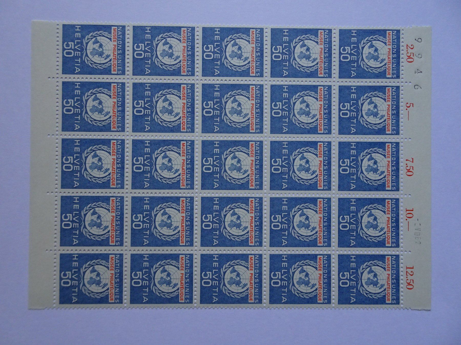 Alle Briefmarken: ONU 1962** – Neu (gemäss Beschreibung) aus Aadorf von Chnorli-Furz