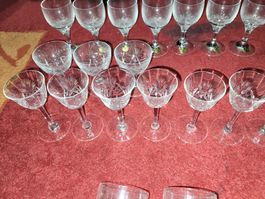 verres en cristal 18 peill et putzler et 15 saint-louis 