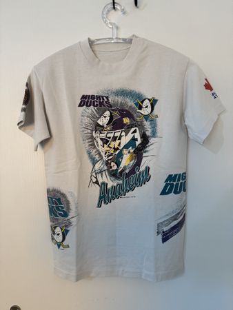 Anaheim Mighty Ducks Disney 90er T-Shirt Grösse fit S, Weiss