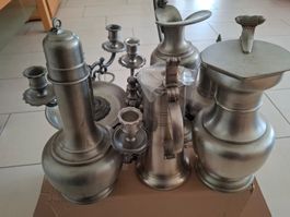 Divers objets en étain / 7.1 kg d'étain 95%