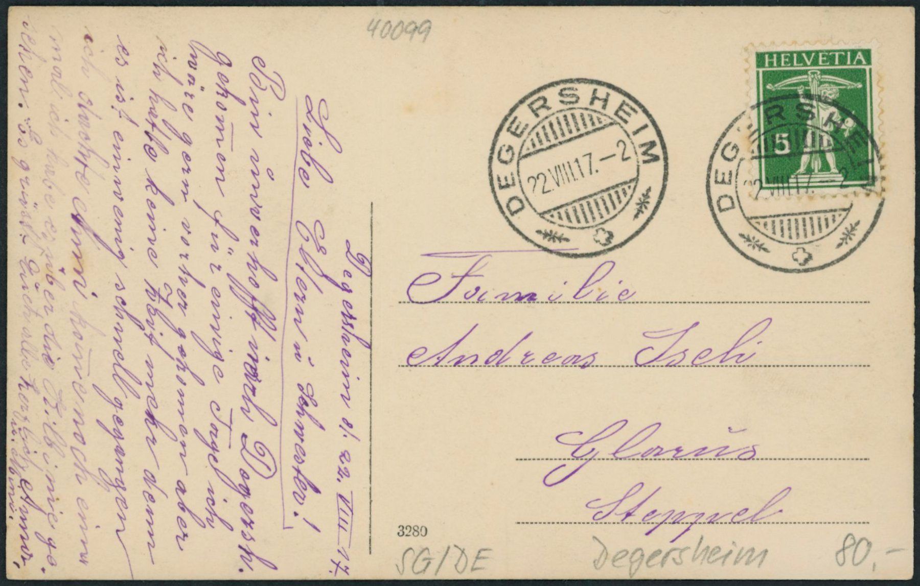 Cartoline postali: SG Degersheim – Usato da Schindellegi venduto da stationary 1