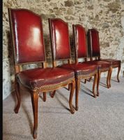4 Antike Lederstühle Esszimmerstühle Stil Louis XV Frankr...