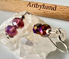 925 Silber Ohrhänger Swarovski Kristalle & Silberstern NEU