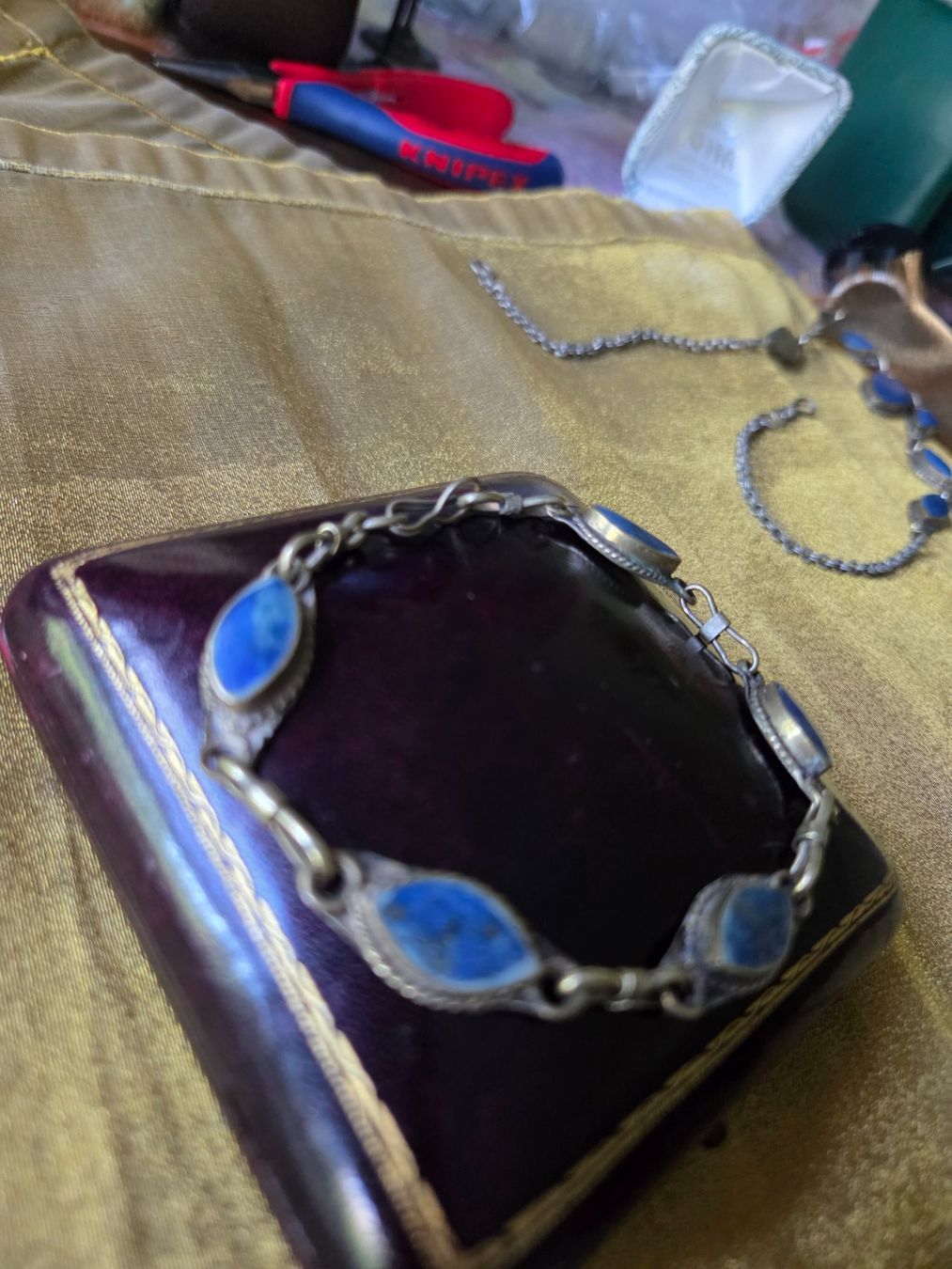 Bracciali & Braccialetti: Wunderschönes Armband mit edlem und echten Lapislazuli – Usato da Basel venduto da ivoli 2