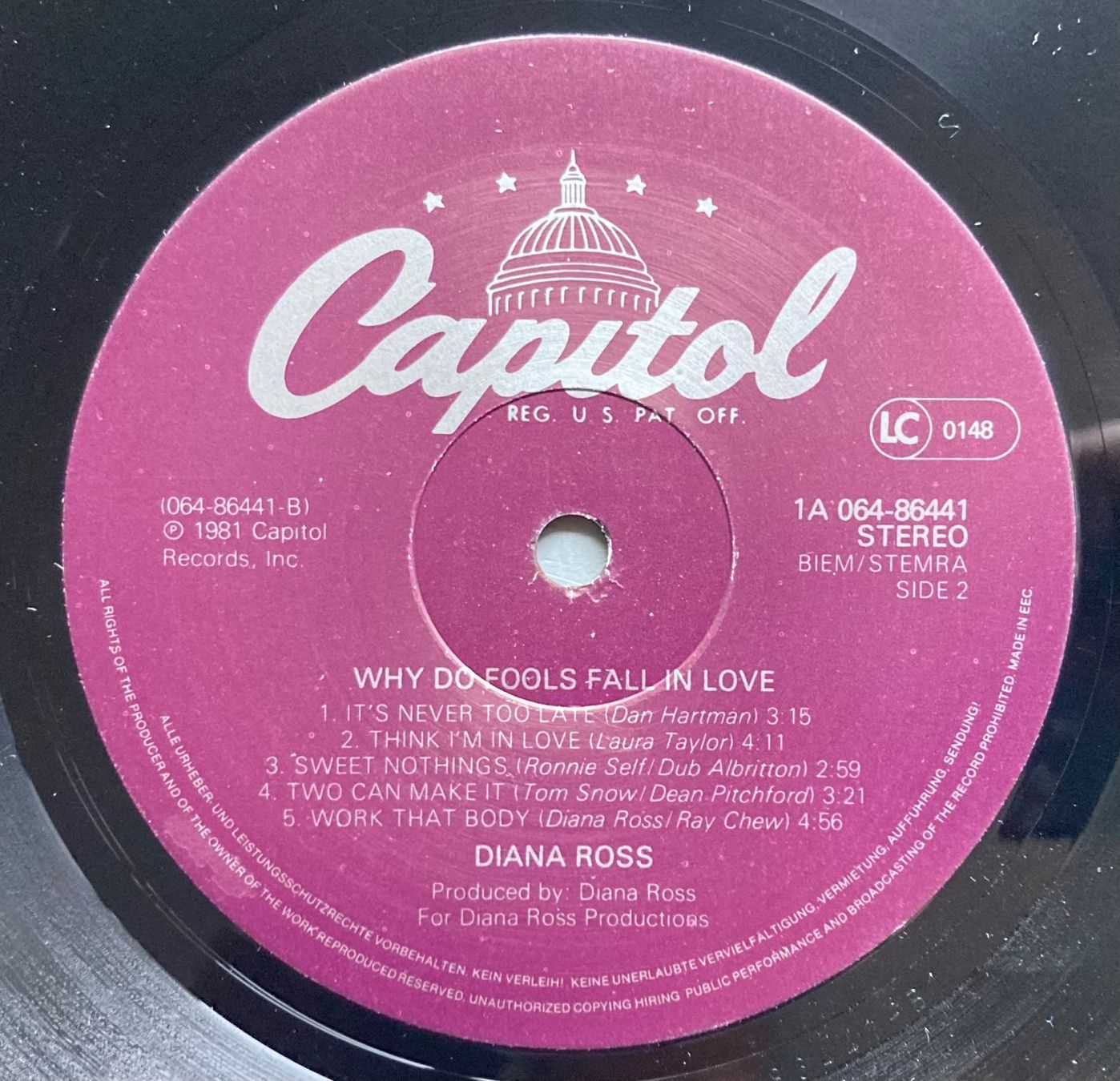 Dischi in vinile: DIANA ROSS - WHY DO FOOL FALL IN LOVE – Usato da Poliez-Pittet venduto da Newtown-Records 3