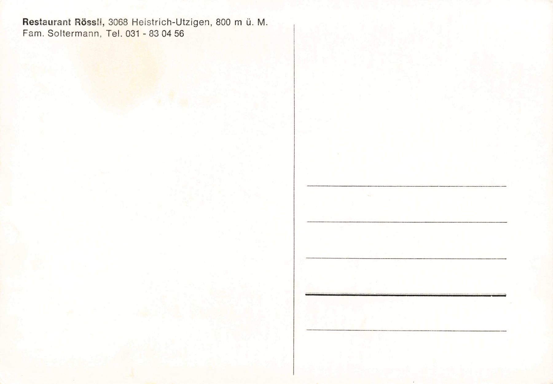 Cartoline postali: Restaurant Rössli heistrich utzigen G – Usato da Biasca venduto da Blenio71 1