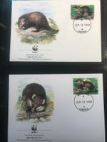 Liberia 1998 WWF Satz Kusimanse illustrierte Ersttagsbriefe