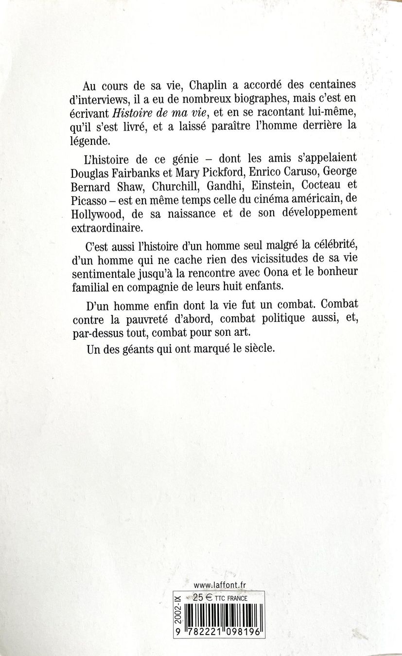 Libri: Charles Chaplin - Histoire de ma vie – Usato da Savagnier venduto da Ne2065 1