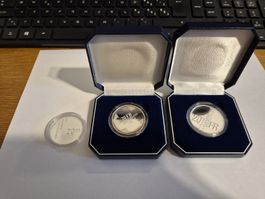 Schweiz 20 Fr Silber Gedenkmünzen, Jahrgänge 1992 1991 1994