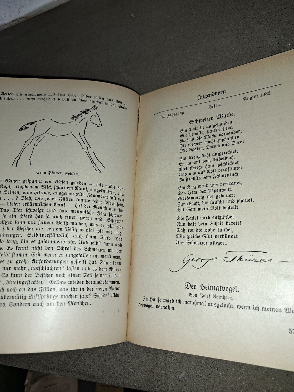 Libri: Jugendborn 1924 & 1939, alte Schweizer Schulbücher,  – Usato da Kölliken venduto da Upcycling-by-Mc-TAM 2