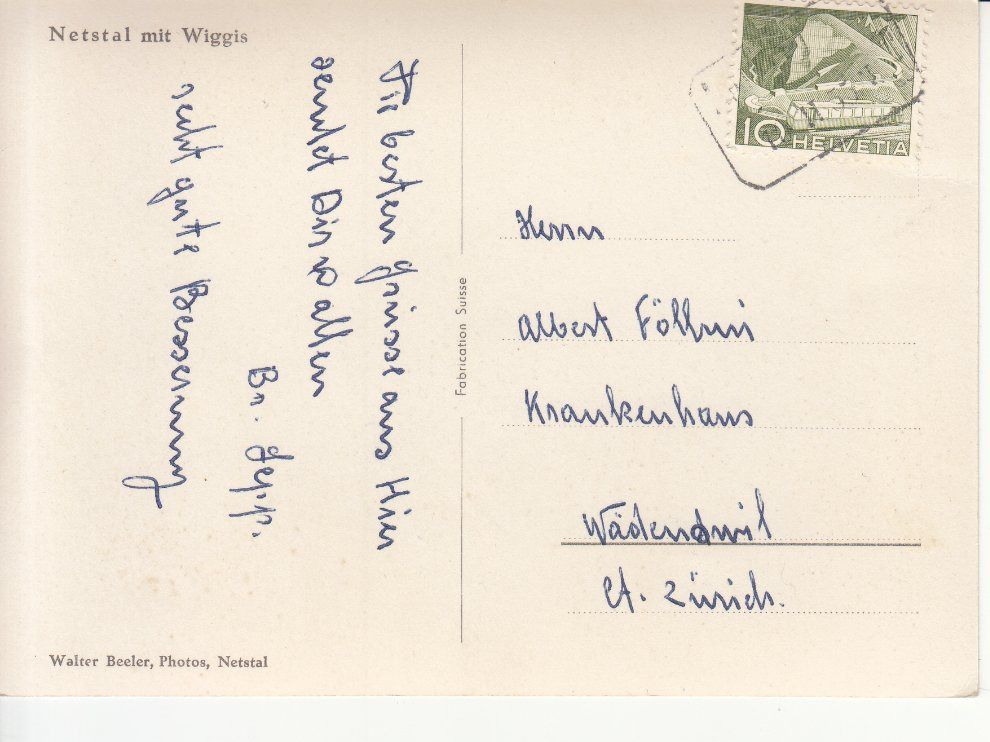 Cartoline postali: Netstal 1953 – Usato da Bürglen TG venduto da StampGraf 1