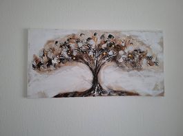 Bild Scripture Baum handgemalt - 80x40cm