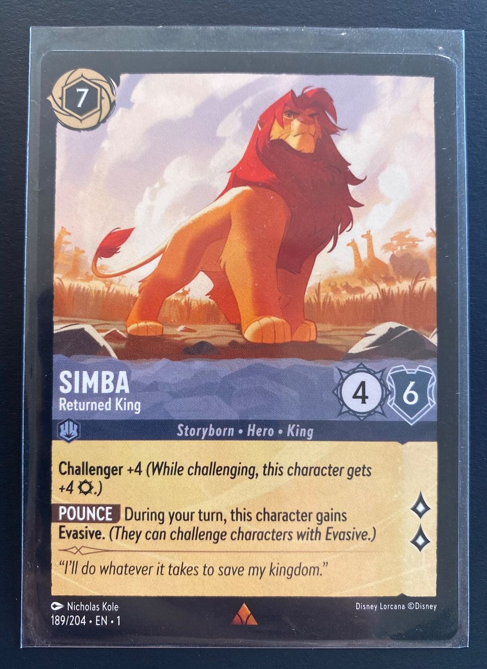 Disney Sammelbilder & Trading cards: Lorcana SIMBA 189/204 EN-1 Rare – Gebraucht aus Lugano von VlaseCard