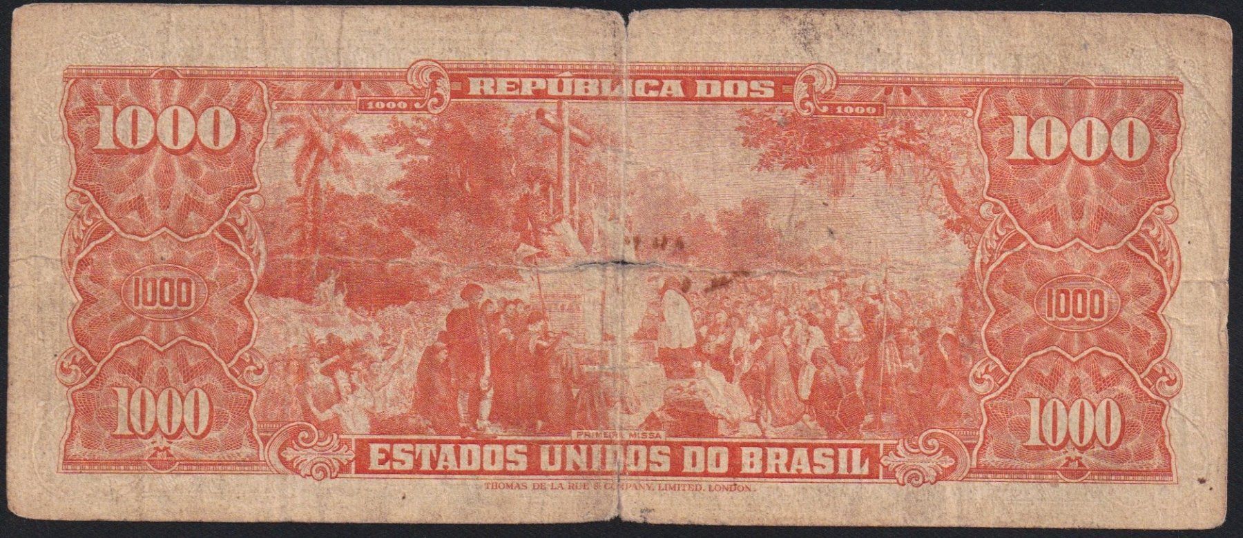 Banconote: Brasilien 1000 Cruzeiros 1960 – Usato da Brugg AG venduto da banknoten_muesli 1