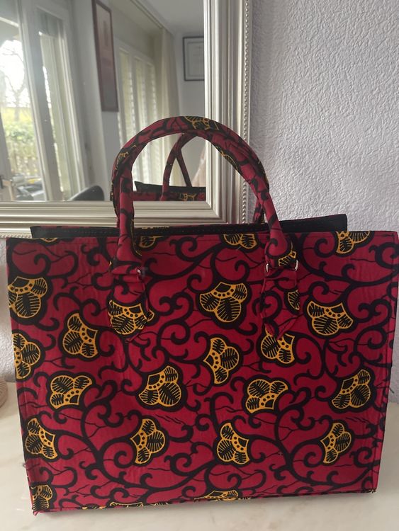 Tote bag africain artisanal – Sac cabas coloré motifs traditionnels wax