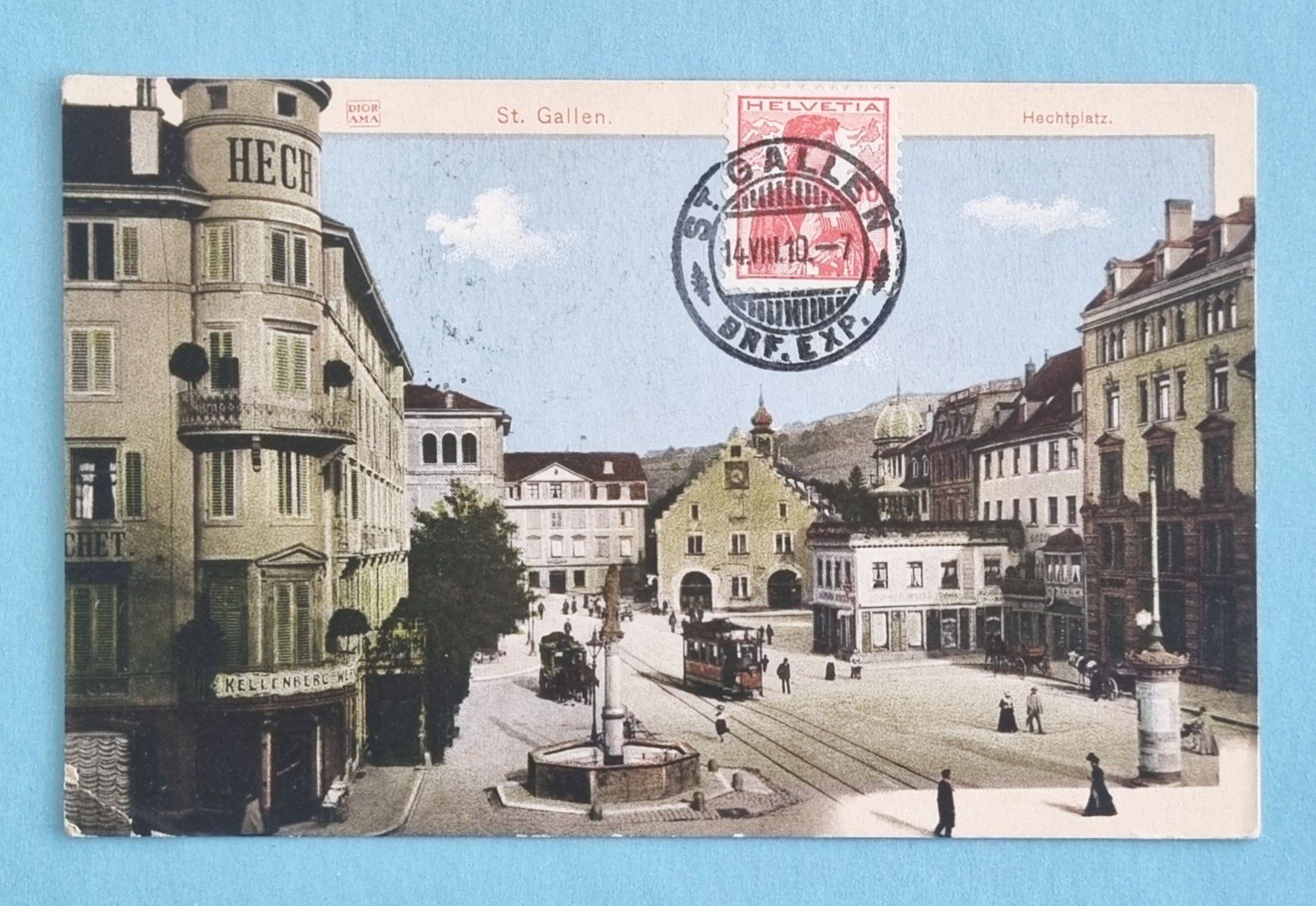 Ansichtskarten: St. Gallen - Hechtplatz - Strassenbahn - Tram -1910 – Gebraucht aus Rothrist von RROENK