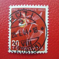 1943, J107 mit idealem Vollstempel von RÜTI (ZH)
