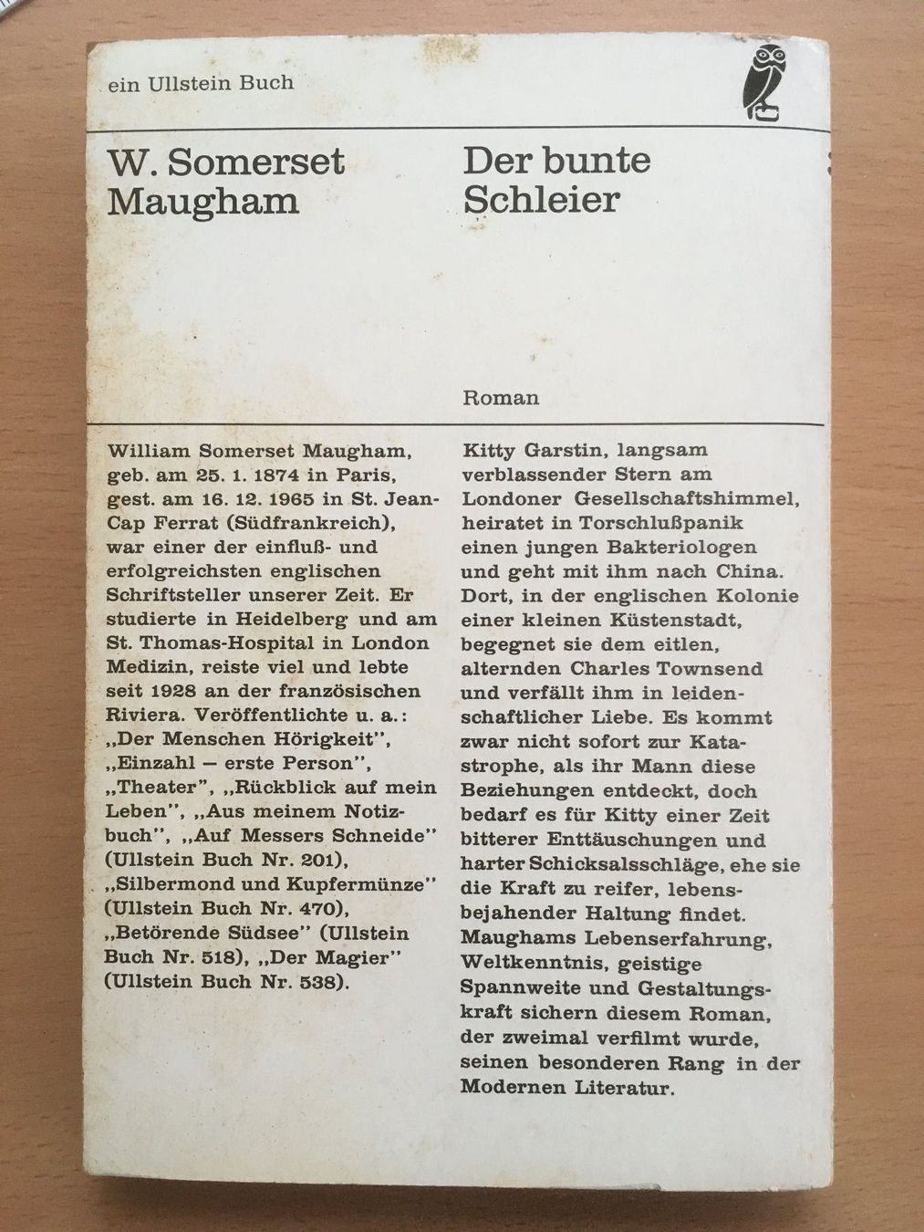 Libri: Der bunte Schleier; W. Somerset Maugham – Usato da Grenchen venduto da Kogi7 5