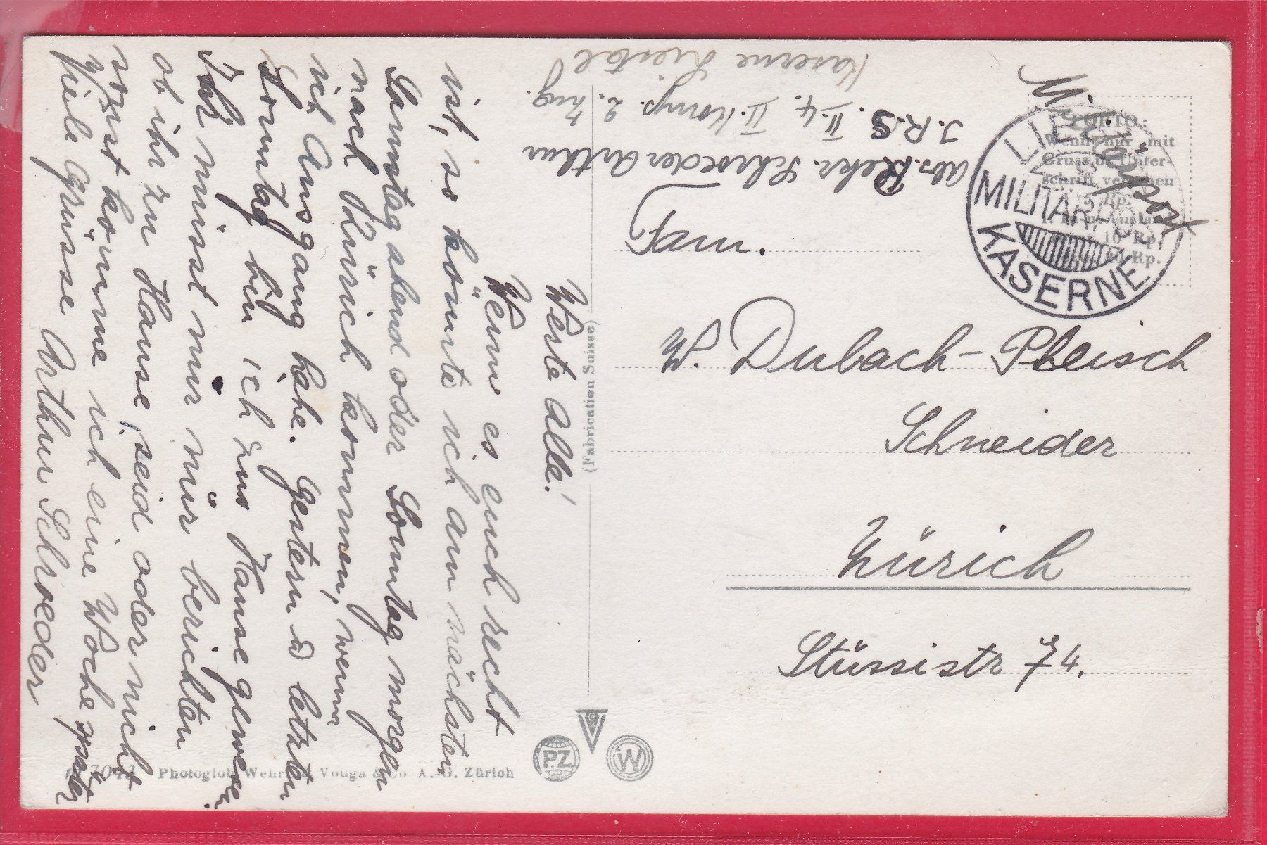 Cartoline postali: LIESTAL, KASERNE, FELDPOST – Usato da Oberrieden venduto da Gebirgsstelze 1