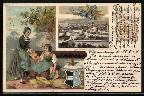 Cartes postales: Litho Aarau, Gesamtansicht, Suchard Kaka – D'occasion à Berlin par bartko-reher
