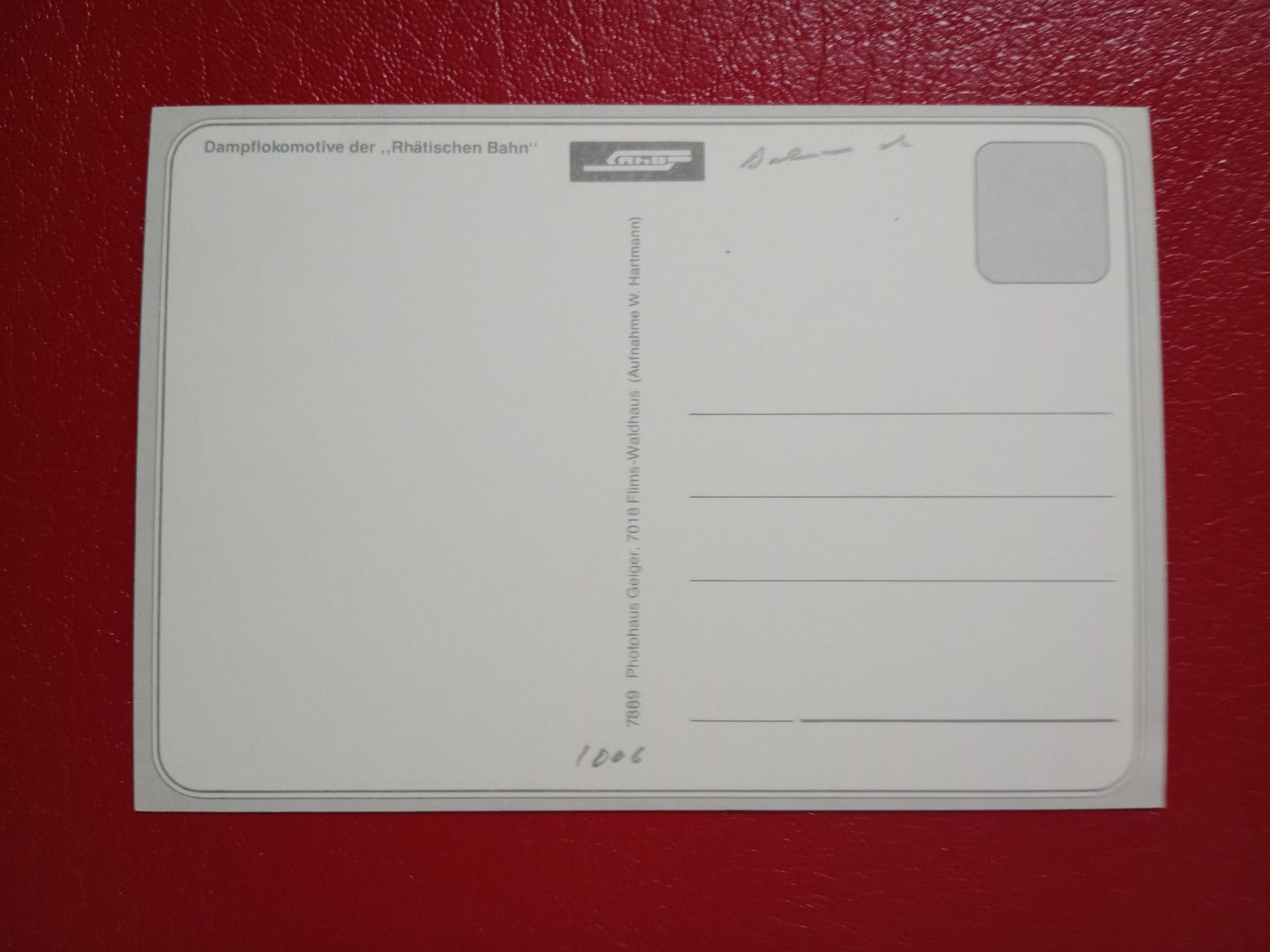 Cartoline postali: AK Bahn Dampflokomotive der Rhätische Bahn – Usato da Küttigen venduto da Melisch1000 1